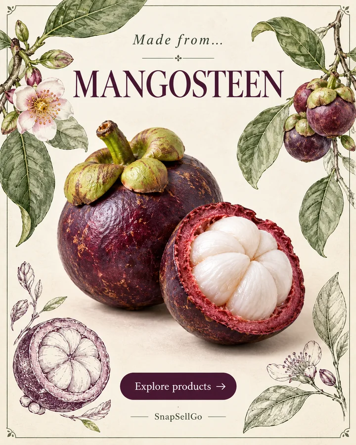 Mangosteen botanical card