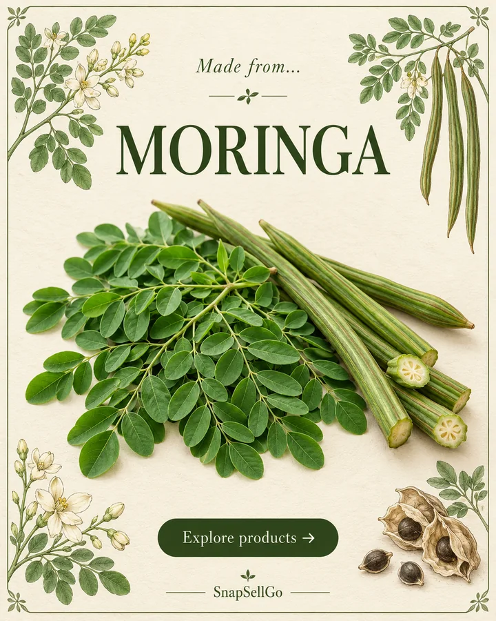 Moringa botanical card