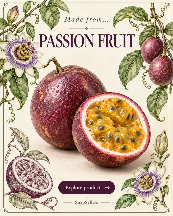 Passion fruit botanical card