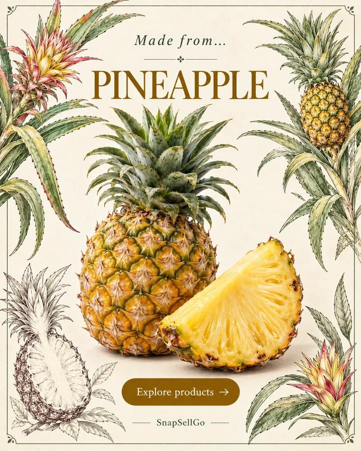Pineapple botanical card