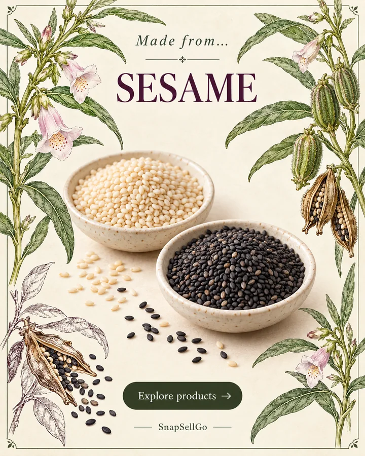 Sesame botanical card